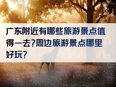 广东附近有哪些旅游景点值得一去？周边旅游景点哪里好玩？