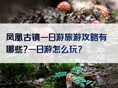 凤凰古镇一日游旅游攻略有哪些？一日游怎么玩？