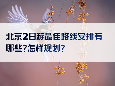 北京2日游最佳路线安排有哪些？怎样规划？