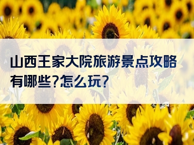山西王家大院旅游景点攻略有哪些？怎么玩？