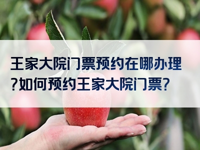 王家大院门票预约在哪办理？如何预约王家大院门票？