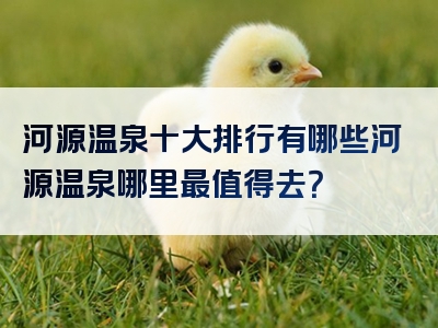 河源温泉十大排行有哪些河源温泉哪里最值得去？