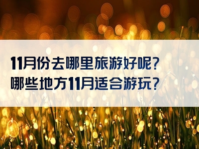 11月份去哪里旅游好呢？哪些地方11月适合游玩？
