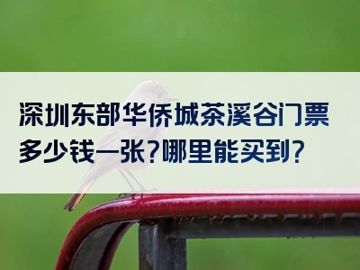 深圳东部华侨城茶溪谷门票多少钱一张？哪里能买到？