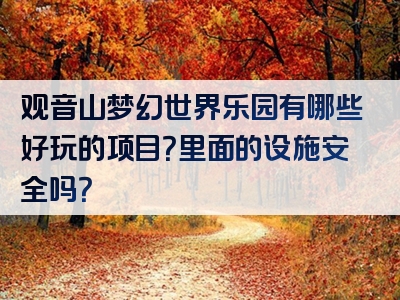 观音山梦幻世界乐园有哪些好玩的项目？里面的设施安全吗？