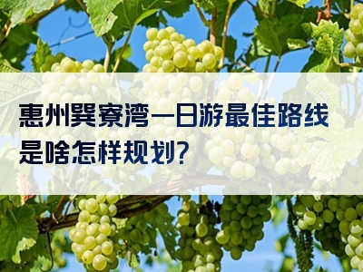 惠州巽寮湾一日游最佳路线是啥怎样规划？