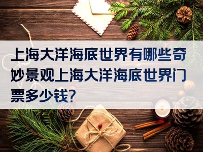 上海大洋海底世界有哪些奇妙景观上海大洋海底世界门票多少钱？