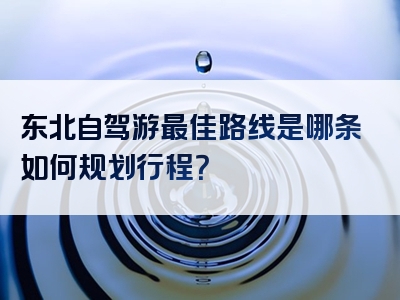 东北自驾游最佳路线是哪条如何规划行程？