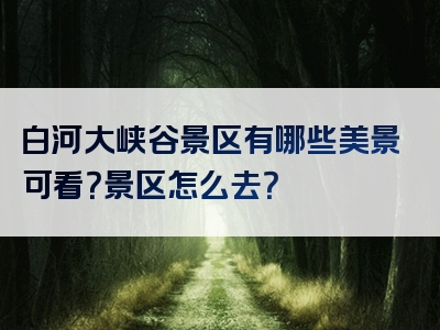白河大峡谷景区有哪些美景可看？景区怎么去？
