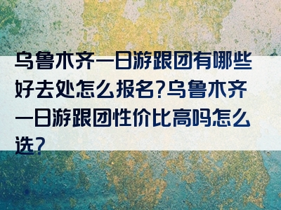 乌鲁木齐一日游跟团有哪些好去处怎么报名？乌鲁木齐一日游跟团性价比高吗怎么选？