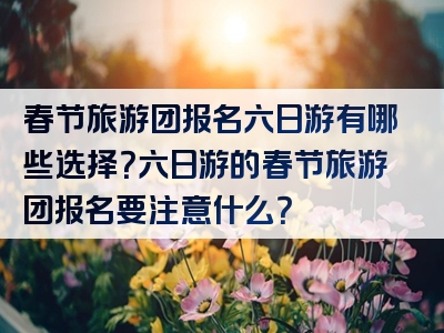春节旅游团报名六日游有哪些选择？六日游的春节旅游团报名要注意什么？
