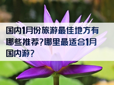 国内1月份旅游最佳地方有哪些推荐？哪里最适合1月国内游？