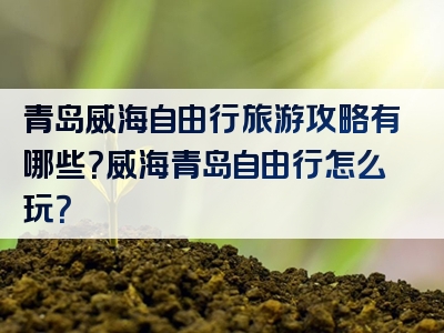 青岛威海自由行旅游攻略有哪些？威海青岛自由行怎么玩？