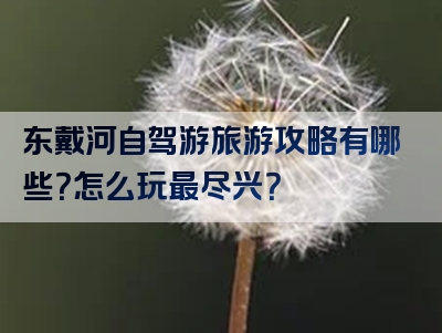 东戴河自驾游旅游攻略有哪些？怎么玩最尽兴？