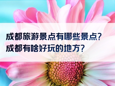 成都旅游景点有哪些景点？成都有啥好玩的地方？