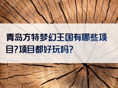 青岛方特梦幻王国有哪些项目？项目都好玩吗？