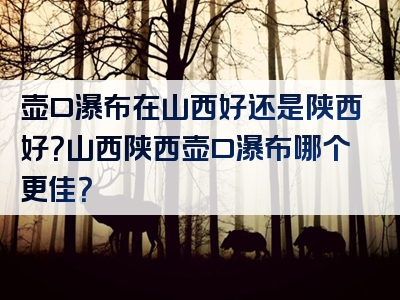 壶口瀑布在山西好还是陕西好？山西陕西壶口瀑布哪个更佳？