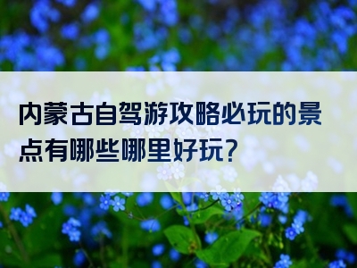 内蒙古自驾游攻略必玩的景点有哪些哪里好玩？