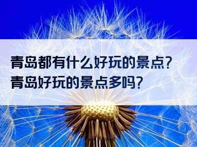 青岛都有什么好玩的景点？青岛好玩的景点多吗？