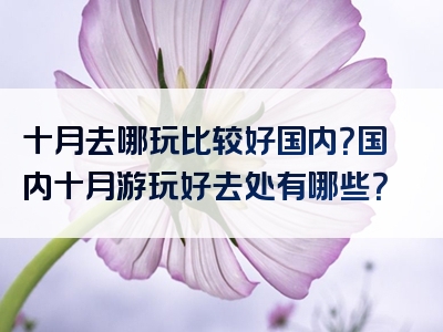 十月去哪玩比较好国内？国内十月游玩好去处有哪些？