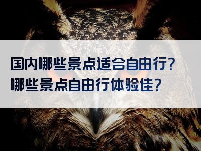 国内哪些景点适合自由行？哪些景点自由行体验佳？
