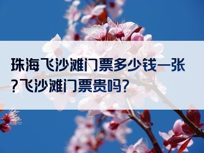 珠海飞沙滩门票多少钱一张？飞沙滩门票贵吗？