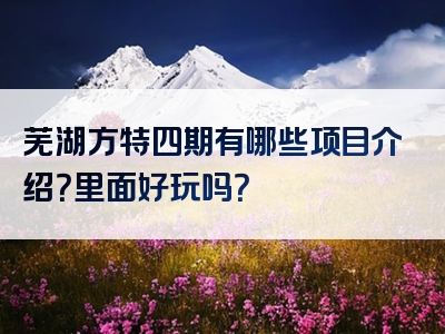 芜湖方特四期有哪些项目介绍？里面好玩吗？