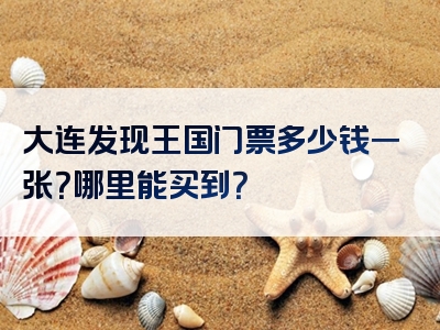 大连发现王国门票多少钱一张？哪里能买到？