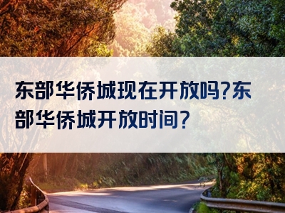 东部华侨城现在开放吗？东部华侨城开放时间？