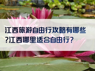 江西旅游自由行攻略有哪些？江西哪里适合自由行？