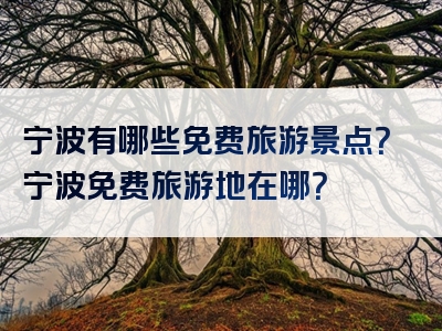 宁波有哪些免费旅游景点？宁波免费旅游地在哪？