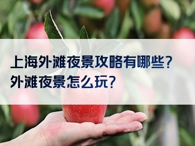 上海外滩夜景攻略有哪些？外滩夜景怎么玩？