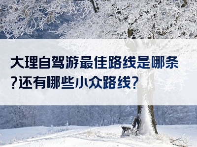 大理自驾游最佳路线是哪条？还有哪些小众路线？