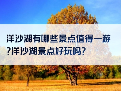 洋沙湖有哪些景点值得一游？洋沙湖景点好玩吗？