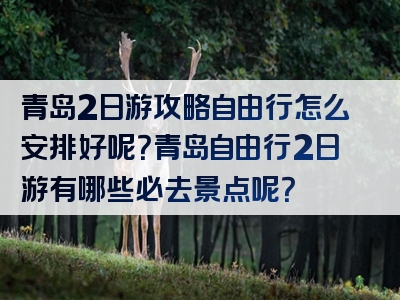 青岛2日游攻略自由行怎么安排好呢？青岛自由行2日游有哪些必去景点呢？