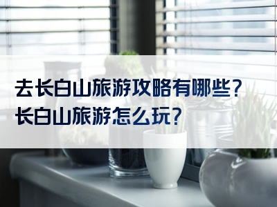 去长白山旅游攻略有哪些？长白山旅游怎么玩？