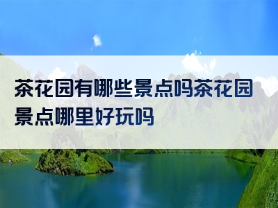 茶花园有哪些景点吗茶花园景点哪里好玩吗