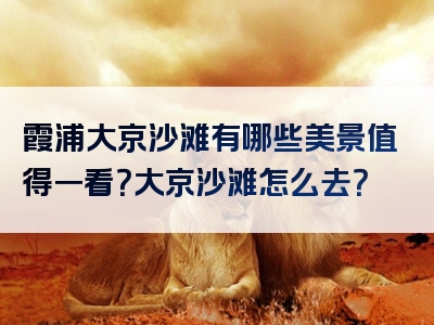 霞浦大京沙滩有哪些美景值得一看？大京沙滩怎么去？