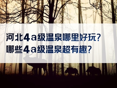 河北4a级温泉哪里好玩？哪些4a级温泉超有趣？