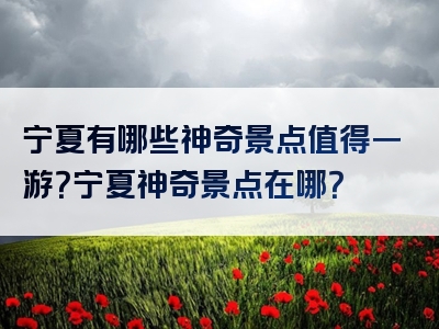 宁夏有哪些神奇景点值得一游？宁夏神奇景点在哪？