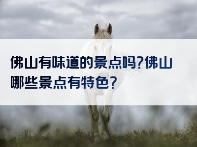 佛山有味道的景点吗？佛山哪些景点有特色？