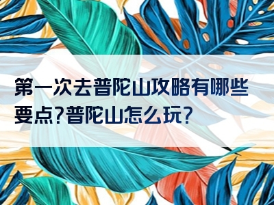 第一次去普陀山攻略有哪些要点？普陀山怎么玩？