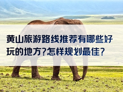 黄山旅游路线推荐有哪些好玩的地方？怎样规划最佳？