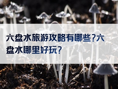 六盘水旅游攻略有哪些？六盘水哪里好玩？