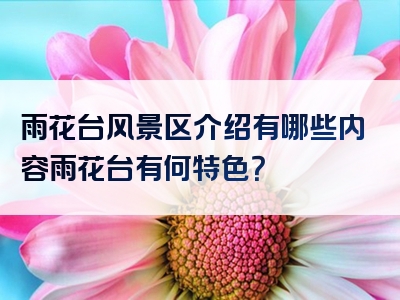 雨花台风景区介绍有哪些内容雨花台有何特色？
