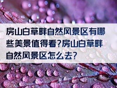 房山白草畔自然风景区有哪些美景值得看？房山白草畔自然风景区怎么去？