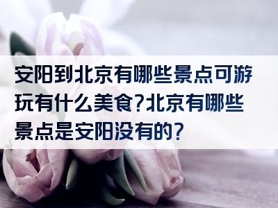 安阳到北京有哪些景点可游玩有什么美食？北京有哪些景点是安阳没有的？