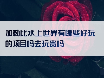 加勒比水上世界有哪些好玩的项目吗去玩贵吗
