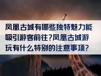 凤凰古城有哪些独特魅力能吸引游客前往？凤凰古城游玩有什么特别的注意事项？