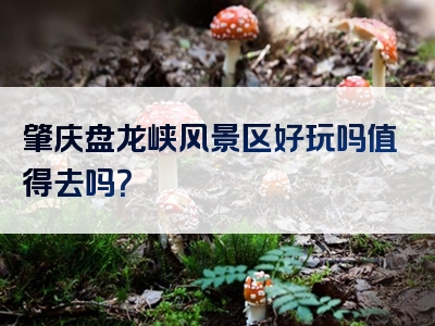 肇庆盘龙峡风景区好玩吗值得去吗？